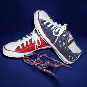 Converse Custom Chuck Taylor All Star Red White Blue Shoes Size 8.5 or Men 6.5